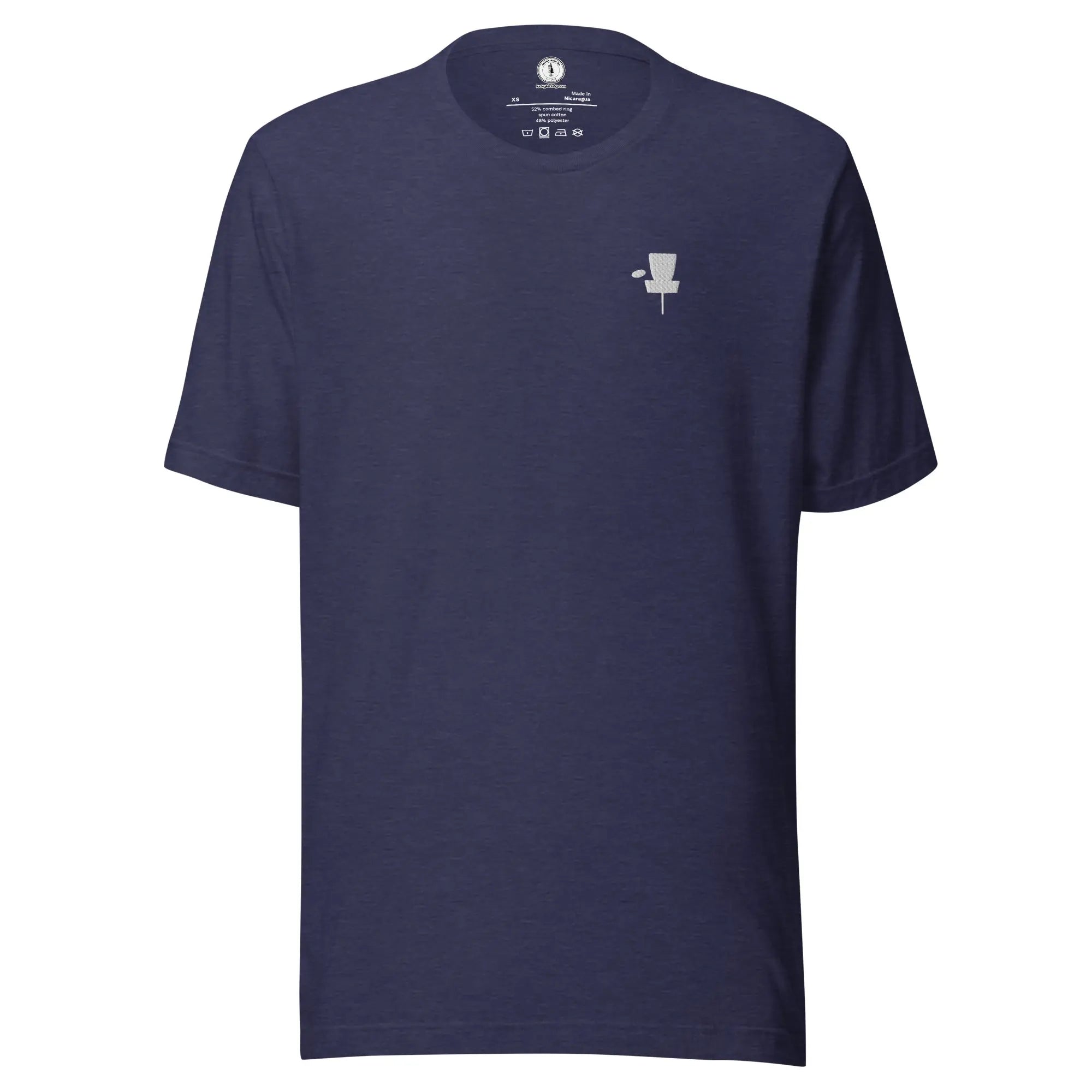 Disc Golf Basket Embroidered T-shirt | Minimalist Disc Golf Shirt  