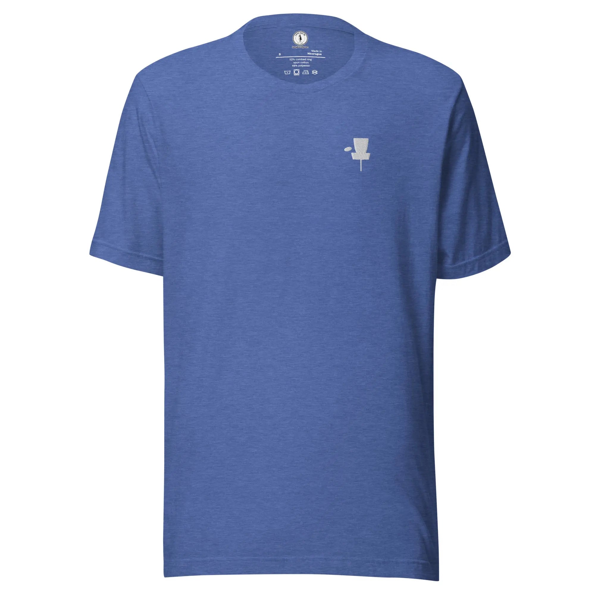 Disc Golf Basket Embroidered T-shirt | Minimalist Disc Golf Shirt  