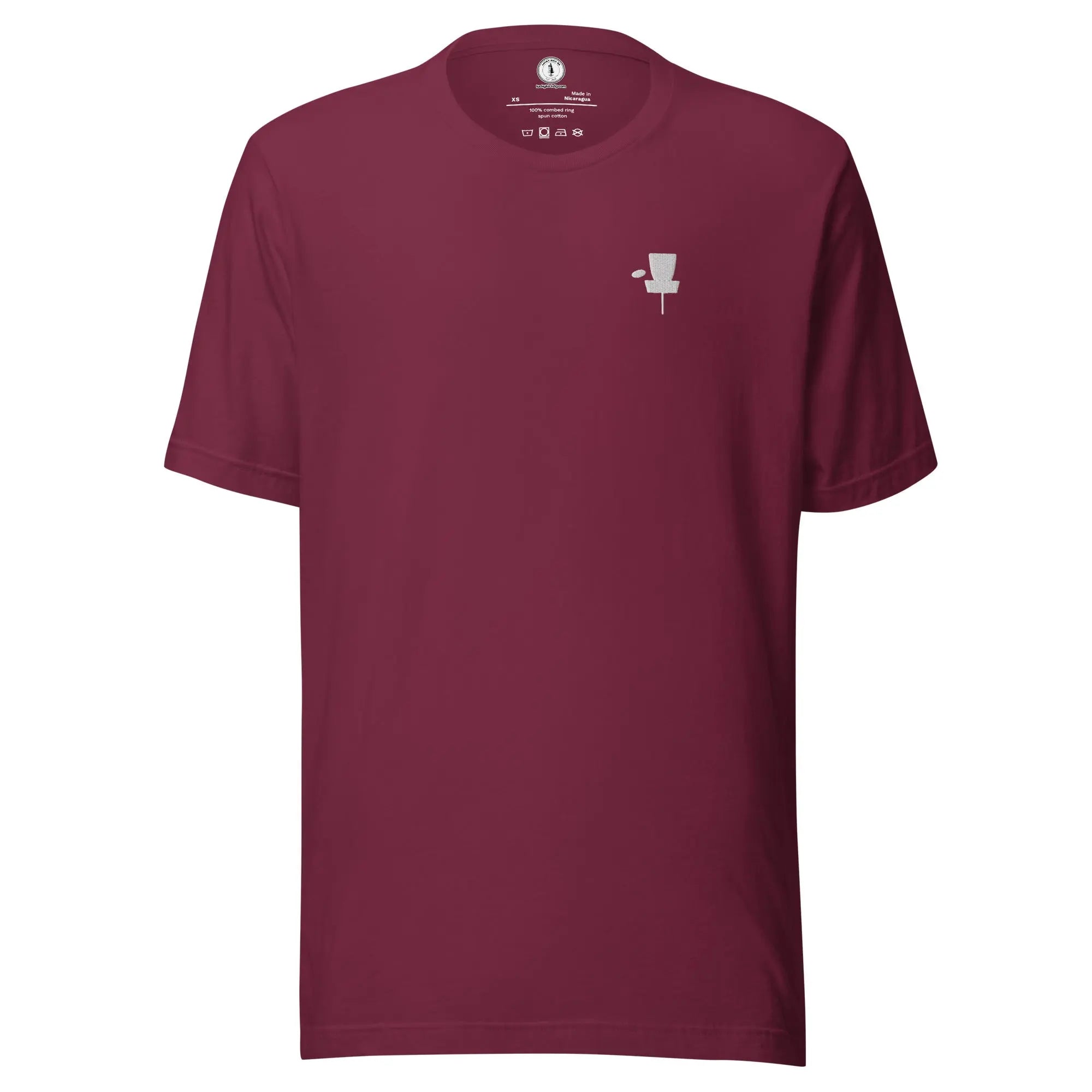 Disc Golf Basket Embroidered T-shirt | Minimalist Disc Golf Shirt  