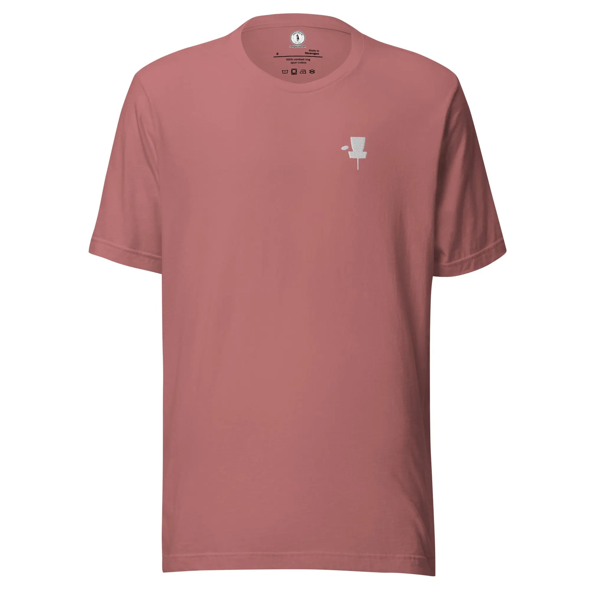 Disc Golf Basket Embroidered T-shirt | Minimalist Disc Golf Shirt  