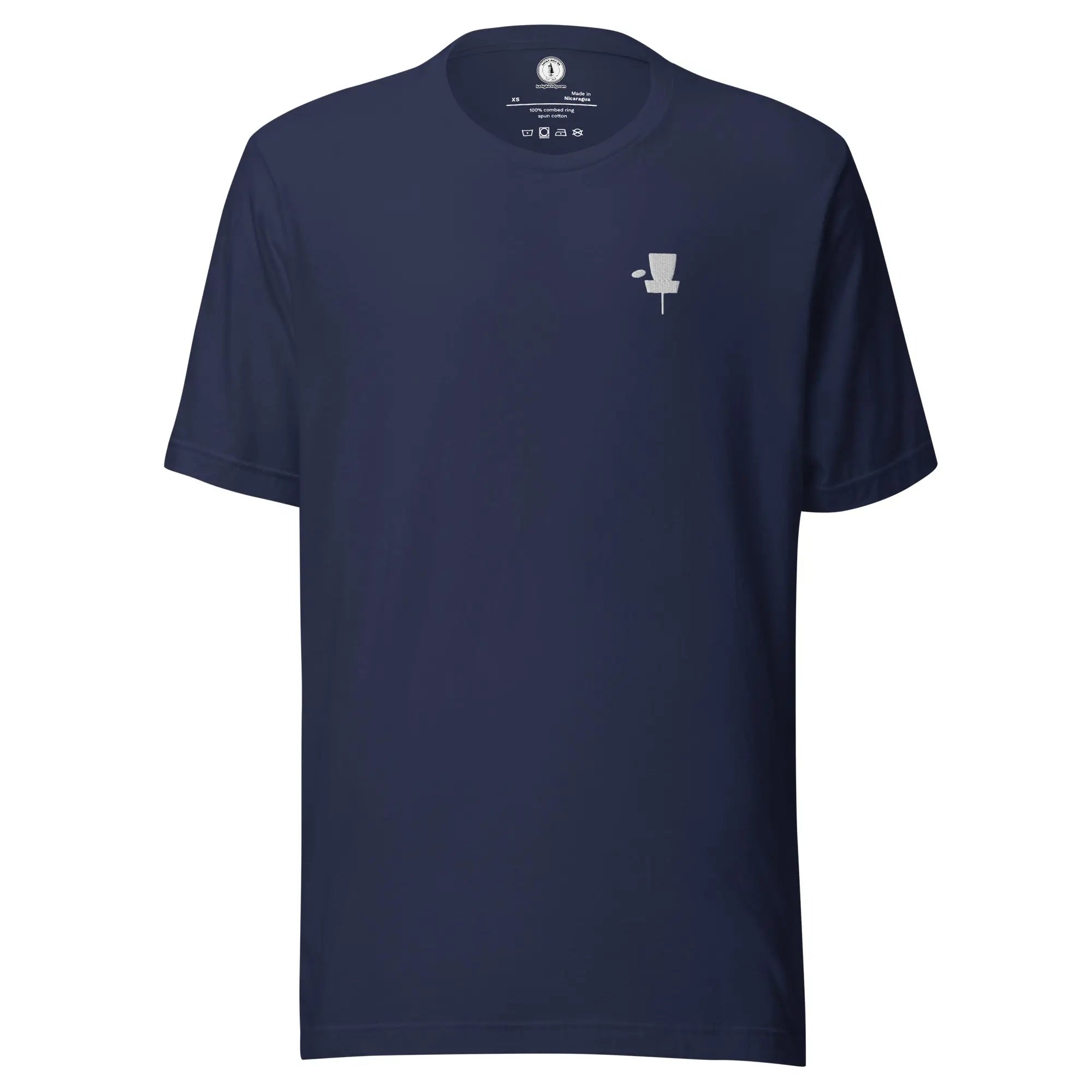 Disc Golf Basket Embroidered T-shirt | Minimalist Disc Golf Shirt  