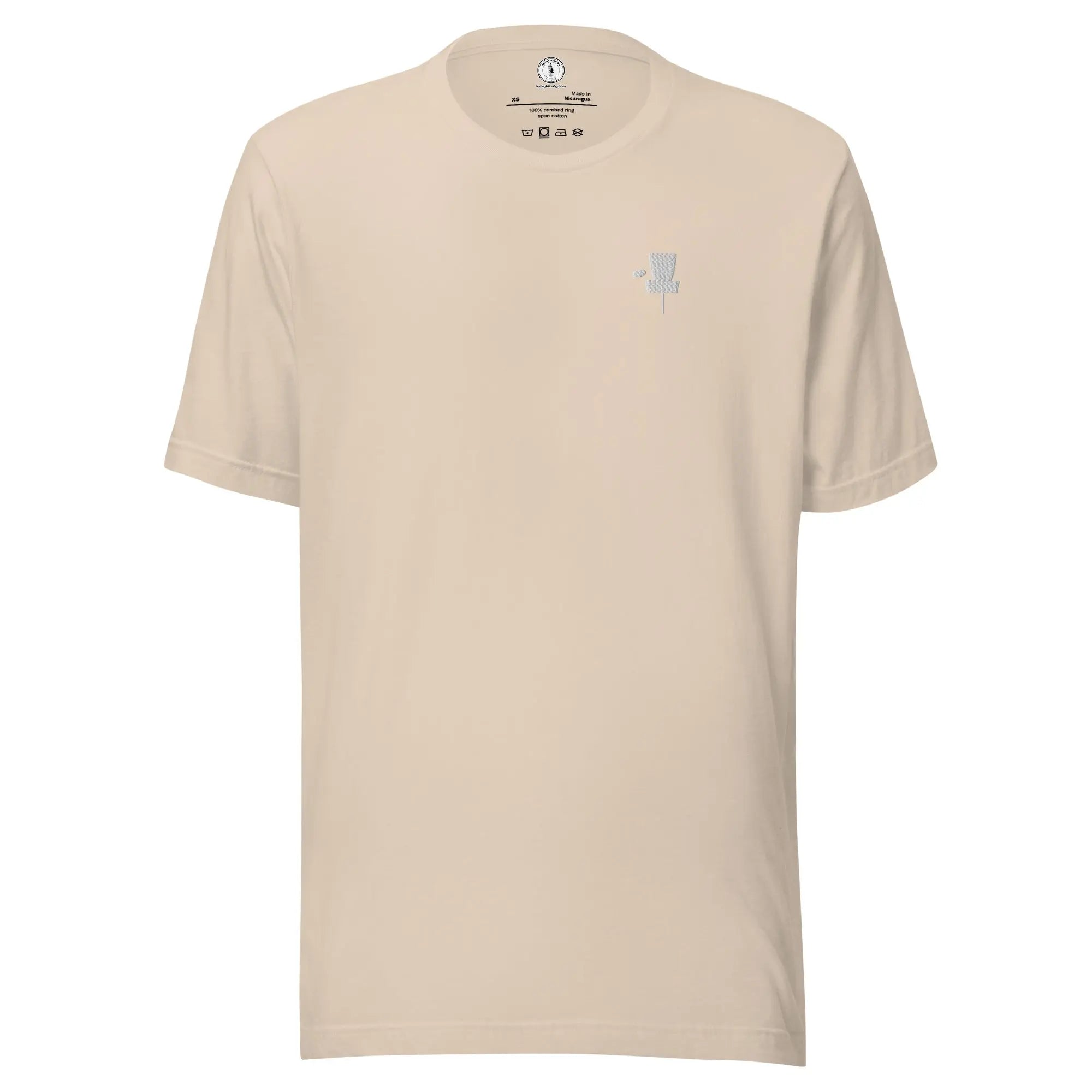 Disc Golf Basket Embroidered T-shirt | Minimalist Disc Golf Shirt  